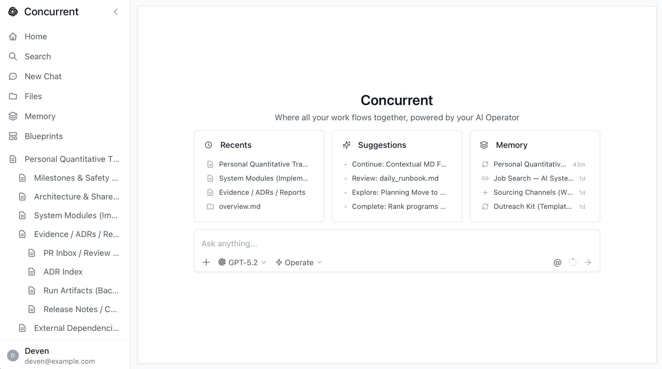 Concurrent workspace view
